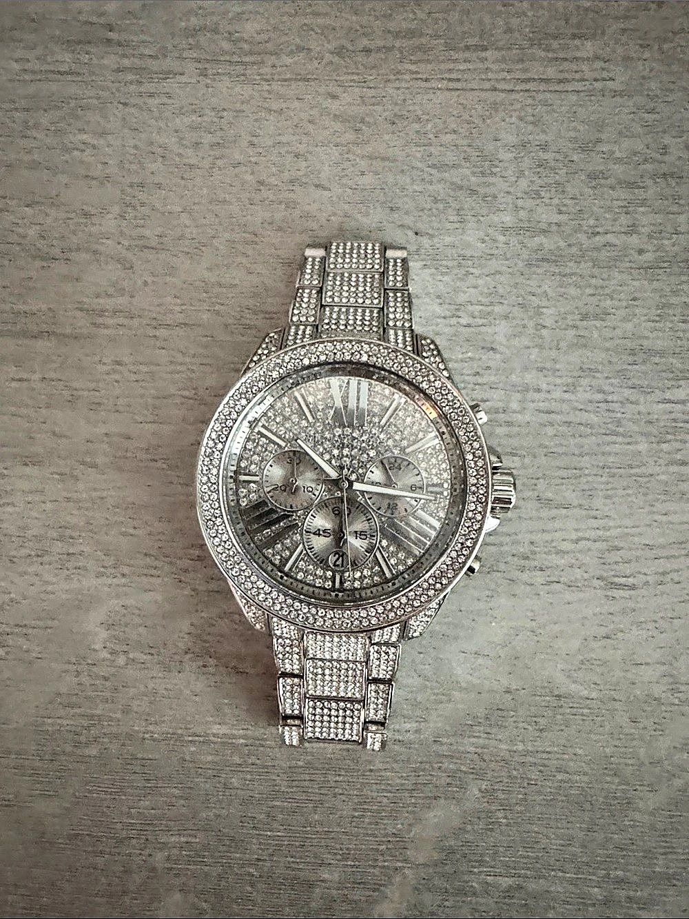 Michael Kors Mini Parker Pavé Silver-Tone Watch MK5615 in Silver